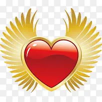 金色翅膀爱心-空若网 金色翅膀爱心-空若网
