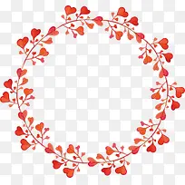 橘色爱心花朵花环-空若网 橘色爱心花朵花环-空若网