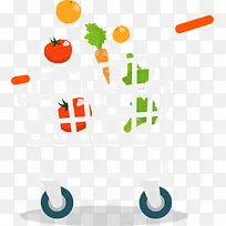 放满蔬菜的白色购物车-空若网 放满蔬菜的白色购物车-空若网