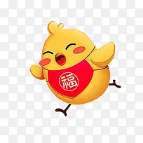 手绘可爱福字小鸡-空若网 手绘可爱福字小鸡-空若网