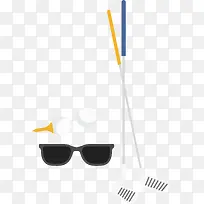 创意球杆球高尔夫用品矢量素材-空若网 创意球杆球高尔夫用品矢量素材-空若网