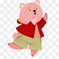 卡通手绘动物跳跃的小猪-空若网 卡通手绘动物跳跃的小猪-空若网