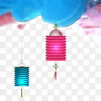 灯笼彩色水墨-空若网 灯笼彩色水墨-空若网