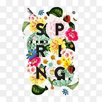 春天元素字体设计-空若网 春天元素字体设计-空若网