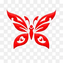 美丽的蝴蝶红色简图-空若网 美丽的蝴蝶红色简图-空若网
