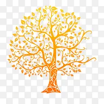 渐变橙色大树矢量-空若网 渐变橙色大树矢量-空若网