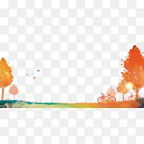 手绘橙色树-空若网 手绘橙色树-空若网