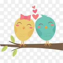 一对小鸟站在树枝上-空若网 一对小鸟站在树枝上-空若网