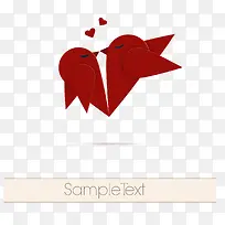 创意爱心小鸟矢量素材-空若网 创意爱心小鸟矢量素材-空若网