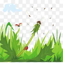 矢量白色蒲公英下载-空若网 矢量白色蒲公英下载-空若网