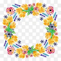 唯美多彩手绘花海花边素材-空若网 唯美多彩手绘花海花边素材-空若网