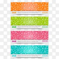 彩色条幅矢量素材-空若网 彩色条幅矢量素材-空若网