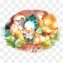 矢量插画小精灵-空若网 矢量插画小精灵-空若网