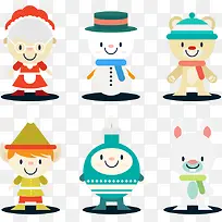6个圣诞节卡通形象-空若网 6个圣诞节卡通形象-空若网