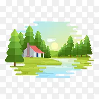 自然风光插画素材-空若网 自然风光插画素材-空若网