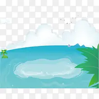 矢量小湖素材-空若网 矢量小湖素材-空若网