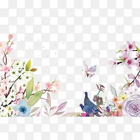 卡通手绘初春背景-空若网 卡通手绘初春背景-空若网