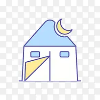 彩色几何三角形帐篷元素-空若网 彩色几何三角形帐篷元素-空若网