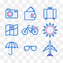 9款创意简单线性旅行图标矢量图-空若网 9款创意简单线性旅行图标矢量图-空若网