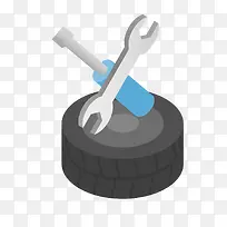 一堆扁平化的零件和维修工具-空若网 一堆扁平化的零件和维修工具-空若网