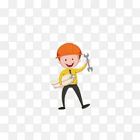 拿扳手的卡通建筑师-空若网 拿扳手的卡通建筑师-空若网
