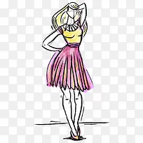 简约手绘卡通人物装饰服装设计图-空若网 简约手绘卡通人物装饰服装设计图-空若网