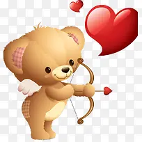 小熊爱情天使情人节海报卡通图案-空若网 小熊爱情天使情人节海报卡通图案-空若网