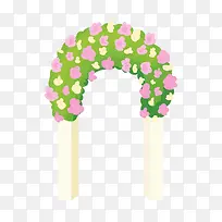 手绘卡通花卉拱门-空若网 手绘卡通花卉拱门-空若网