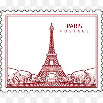 矢量图一张风景邮票-空若网 矢量图一张风景邮票-空若网