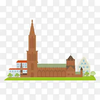 扁平化标志性法国建筑旅游景点-空若网 扁平化标志性法国建筑旅游景点-空若网