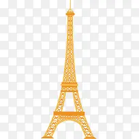 矢量图金黄色的埃菲尔铁塔-空若网 矢量图金黄色的埃菲尔铁塔-空若网