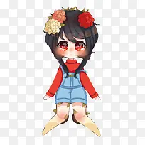 矢量卡通可爱的小姑娘-空若网 矢量卡通可爱的小姑娘-空若网