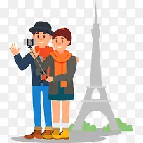 埃菲尔铁塔拍照的夫妻图-空若网 埃菲尔铁塔拍照的夫妻图-空若网