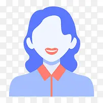 蓝色圆弧扁平化女士元素-空若网 蓝色圆弧扁平化女士元素-空若网