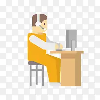 黄色卡通扁平化打字元素-空若网 黄色卡通扁平化打字元素-空若网