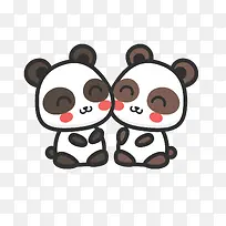 卡通爱情熊猫免抠素材-空若网 卡通爱情熊猫免抠素材-空若网