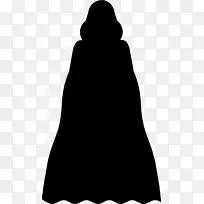 黑色剪影白色剪贴画披风-空若网 黑色剪影白色剪贴画披风-空若网