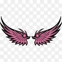 一对创意红色卡通翅膀-空若网 一对创意红色卡通翅膀-空若网