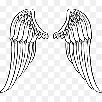 白色对称的矢量翅膀-空若网 白色对称的矢量翅膀-空若网