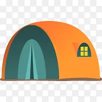 简约橙色帐篷免抠素材-空若网 简约橙色帐篷免抠素材-空若网