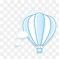 卡通蓝白色热气球-空若网 卡通蓝白色热气球-空若网