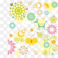 黄色矢量背景装饰花纹素材-空若网 黄色矢量背景装饰花纹素材-空若网