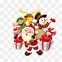 卡通彩绘圣诞老公公送礼物-空若网 卡通彩绘圣诞老公公送礼物-空若网