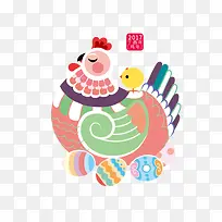 卡通多彩创意母鸡-空若网 卡通多彩创意母鸡-空若网