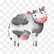 手绘奶牛动物矢量图-空若网 手绘奶牛动物矢量图-空若网