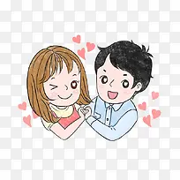 情人节装饰手绘插图相爱的人爱心-空若网 情人节装饰手绘插图相爱的人爱心-空若网