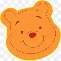 可爱橙色维尼熊头-空若网 可爱橙色维尼熊头-空若网