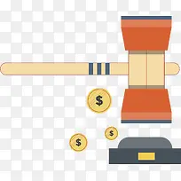 锤子金融赚钱插画-空若网 锤子金融赚钱插画-空若网