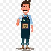 矢量图大胡子店员-空若网 矢量图大胡子店员-空若网