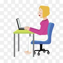 卡通正确的看电脑-空若网 卡通正确的看电脑-空若网